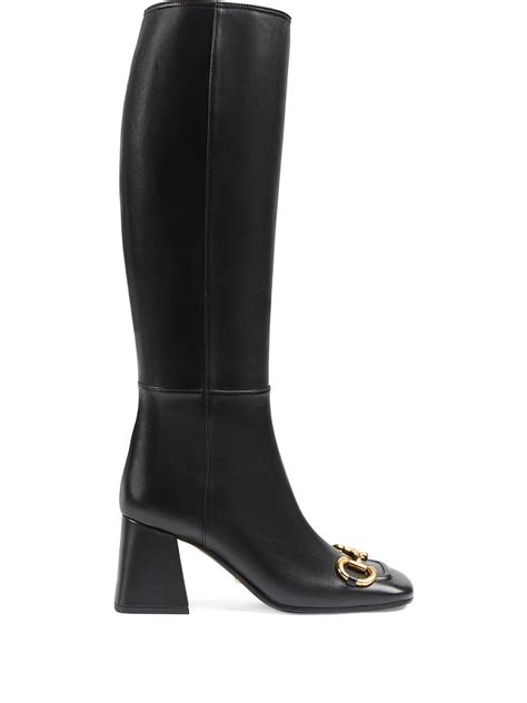 all black gucci boots|Gucci print thigh high boots.